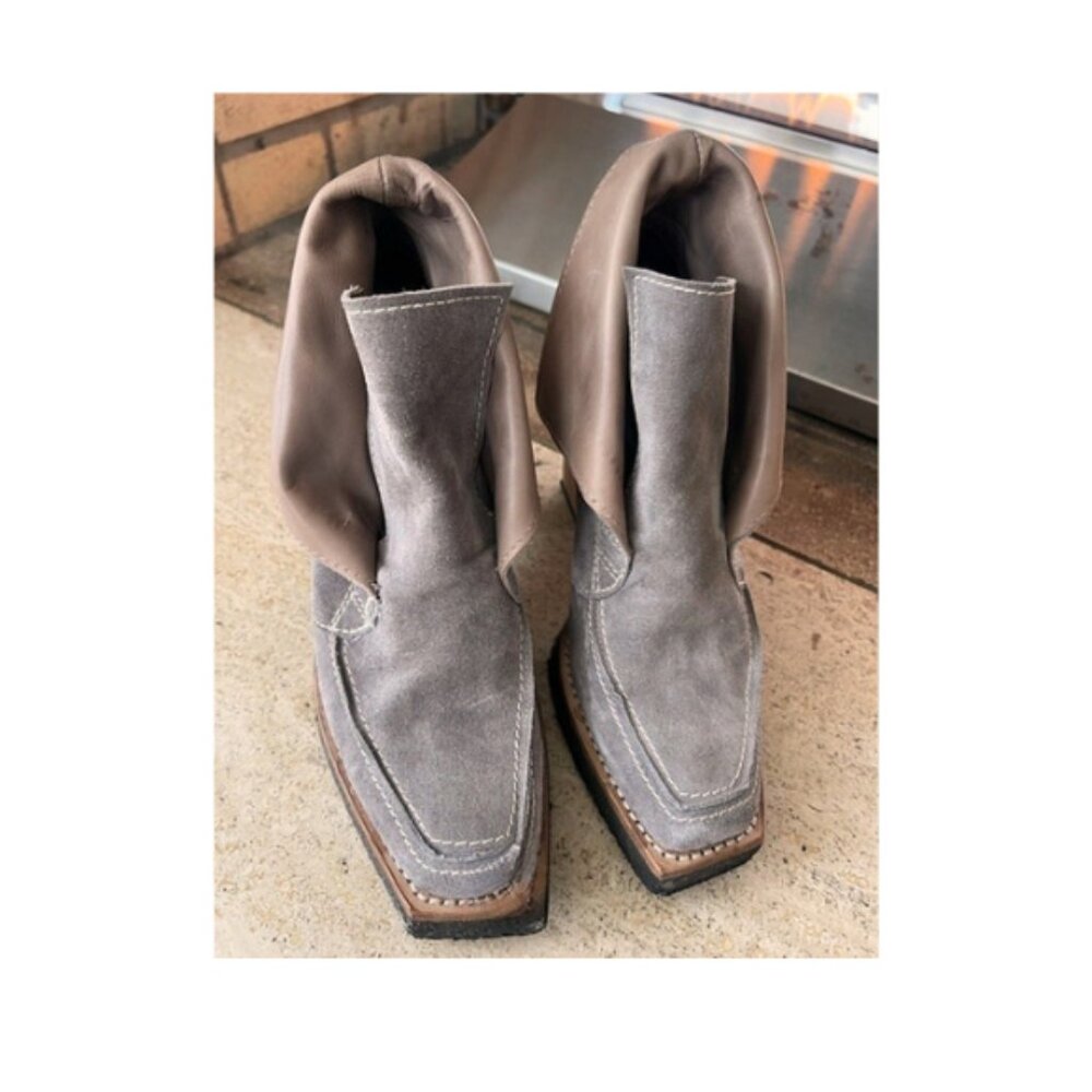 Dusica Sacks Italian Leather handmade distressed ankle boots sz 7